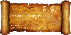 Preckl Zorán névjegykártya